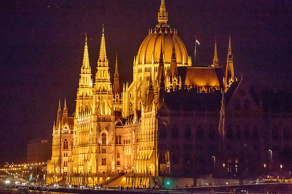 Hungarian Parliament Building - Országház - lit up at night
